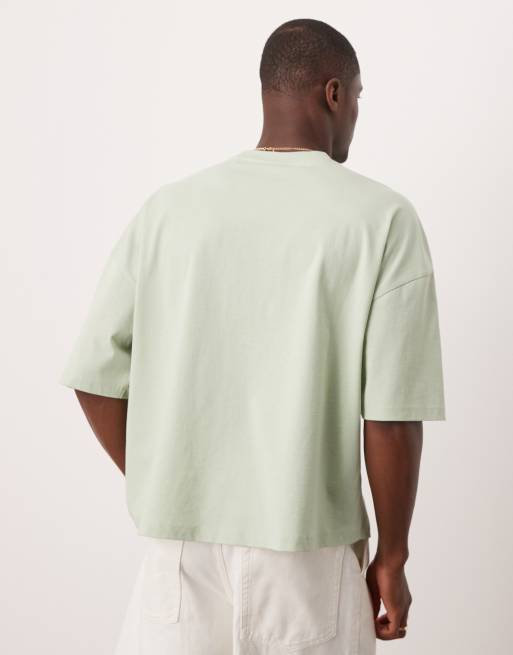 ASOS DESIGN - Oversized recht T-shirt met verlaagde schouders in mintgroen, 2 van 4