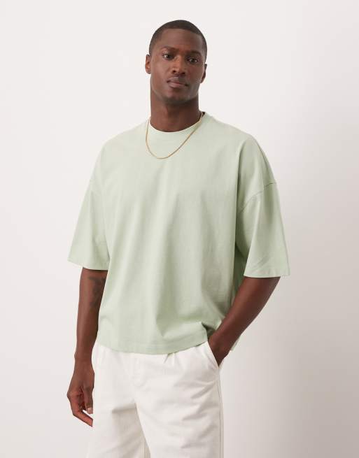 ASOS DESIGN - Oversized recht T-shirt met verlaagde schouders in mintgroen, 4 van 4