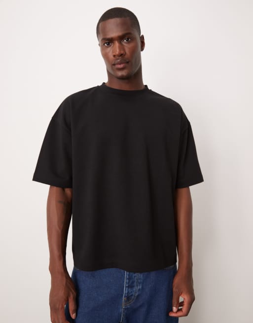 ASOS DESIGN - Oversized recht T-shirt van zware breatheMAX™-stof in zwart