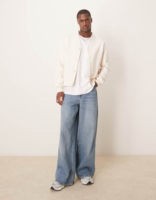 ASOS DESIGN - Oversized recht vest van premium 400gsms zware stof in wit, 2 van 4