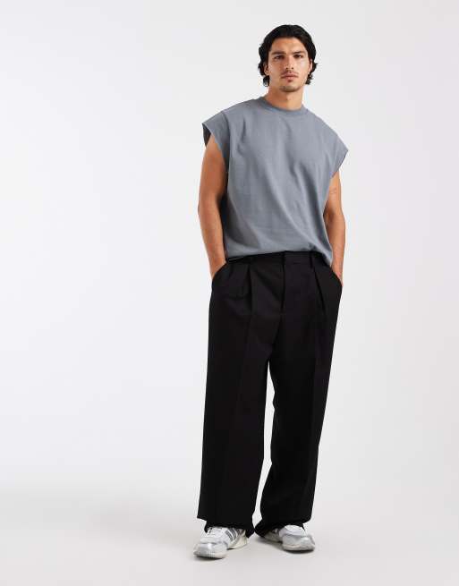 ASOS DESIGN - Oversized rechte tanktop van zware stof met kapmouwtjes in middengroen, 2 van 5