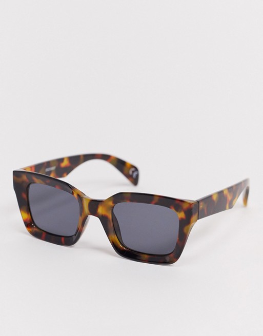 ASOS DESIGN oversized rectangle sunglasses in brown tort