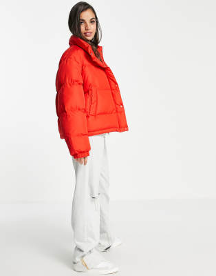 red down puffer jacket