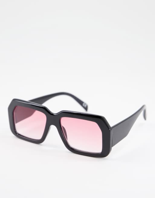 Black sunglasses best sale with pink lenses