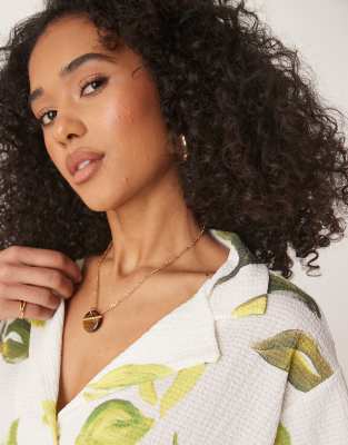 Asos Design Oversized Revere Collar Shirt Co-ord In White
