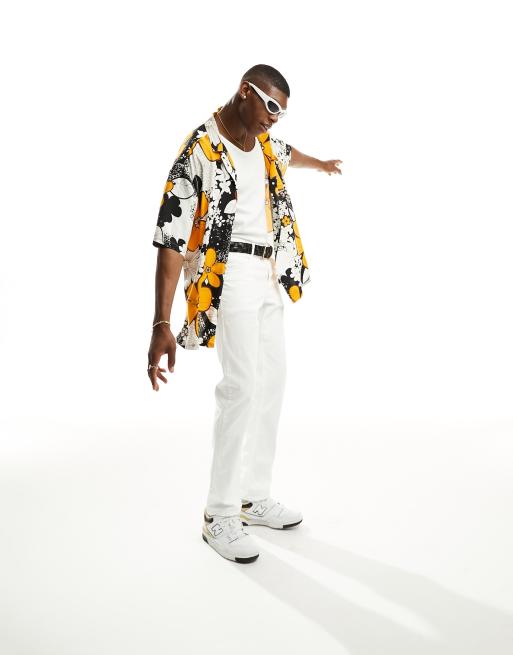 ASOS DESIGN oversized revere longline bowling shirt in 70s floral, 2 of 5