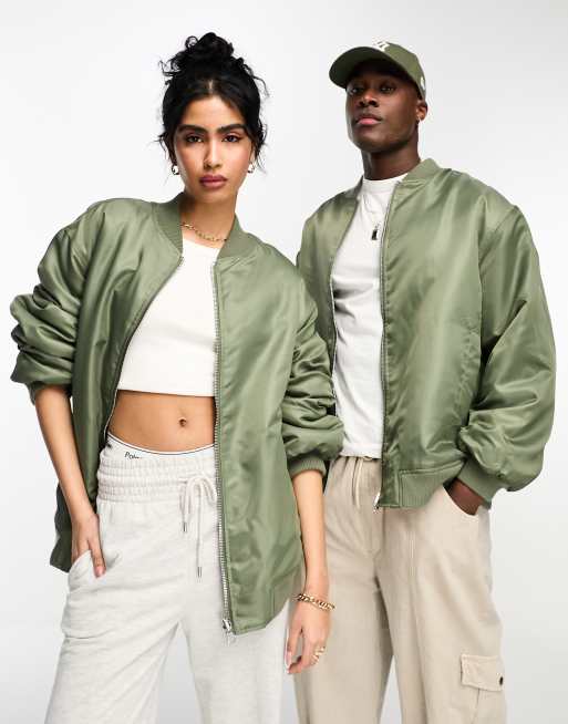 ASOS DESIGN oversized scuba jacket in green