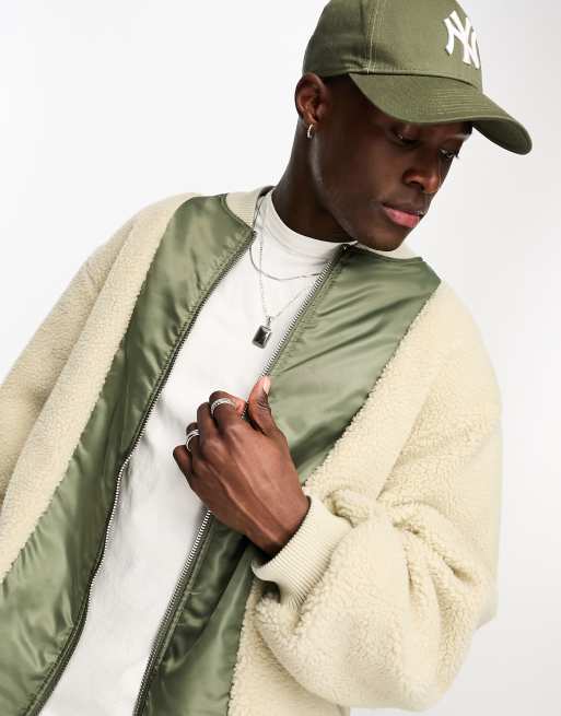 ASOS Edition oversized bomber jacket in green