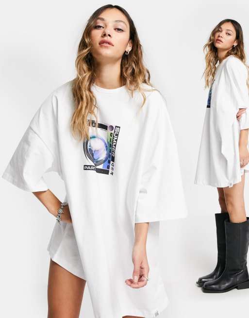 Asos white shop t shirt dress