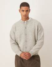 ASOS DESIGN super oversized boxy fit knit crew neck cardigan in navy