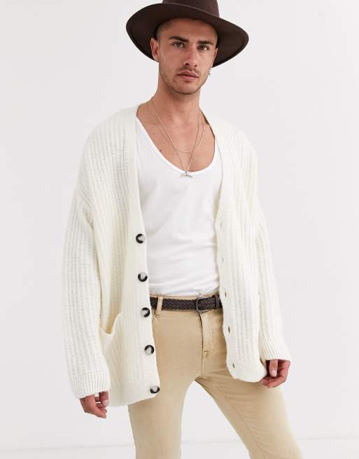 Oversized ribbed cardigan