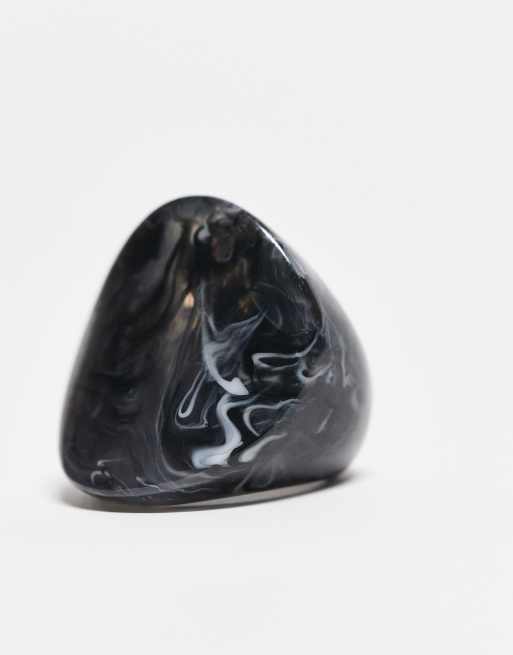 ASOS DESIGN oversized ring in resin in washed black