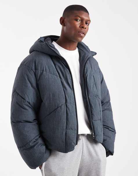 ASOS DESIGN oversized ripstop puffer jacket in navy - view 1