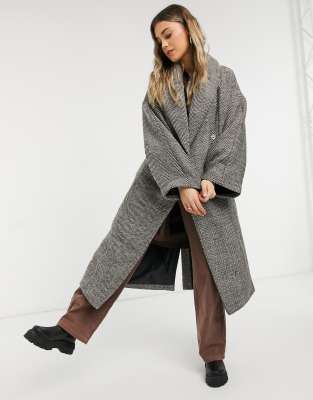 oversized herringbone coat