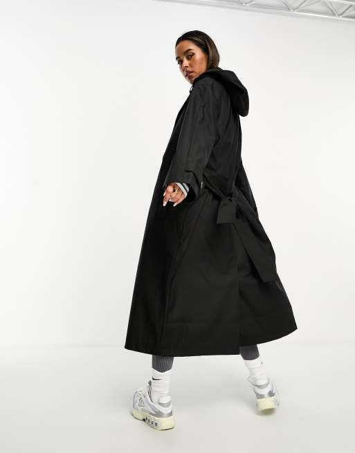 Asos black raincoat sale