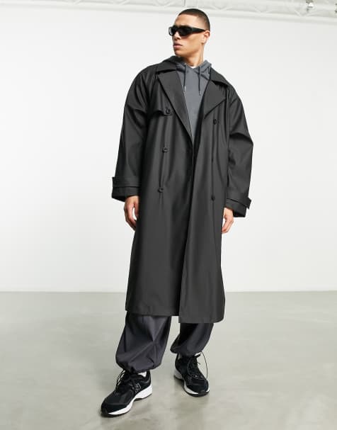 Black trenchcoat outlet men