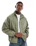 [ASOS DESIGN] ASOS DESIGN oversized rubberised windbreaker in khaki-Green XS KHAKI