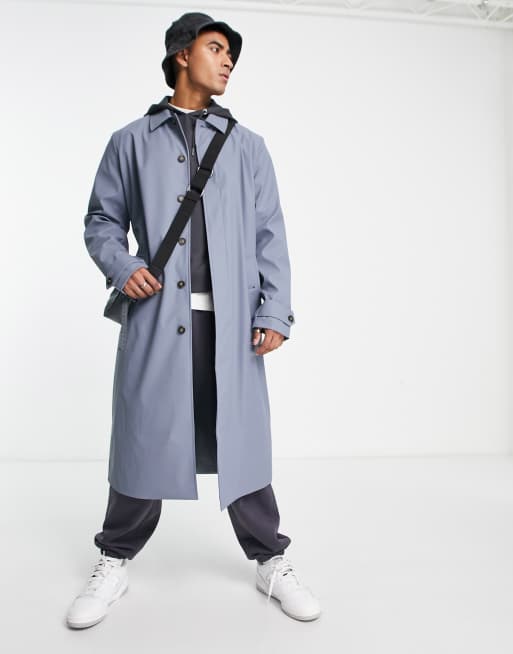 Dusty blue sale trench coat