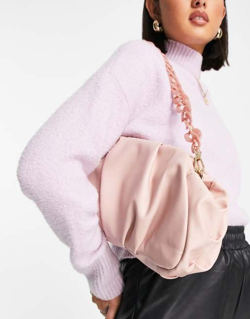 Asos pink clutch online bag