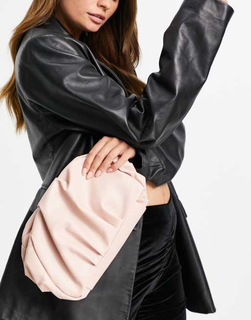 Oversized ruched hot sale clutch bag