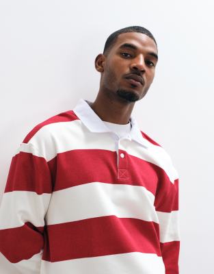 Asos Design Oversized Rugby Polo Sweatshirt In Multi
