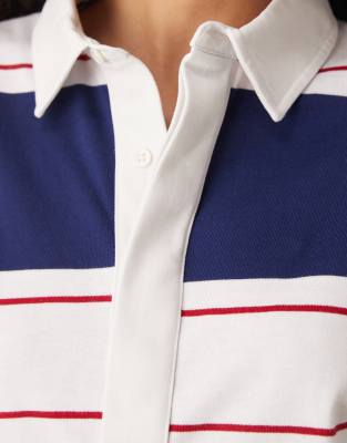 Asos Design Oversized Rugby Shirt In Multi