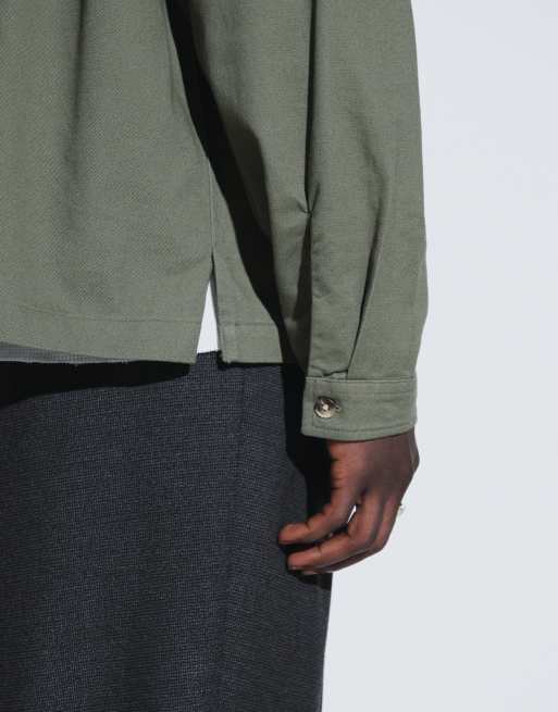 ASOS DESIGN oversized rugby-skjorte med lynlås i khaki, 4 af 5