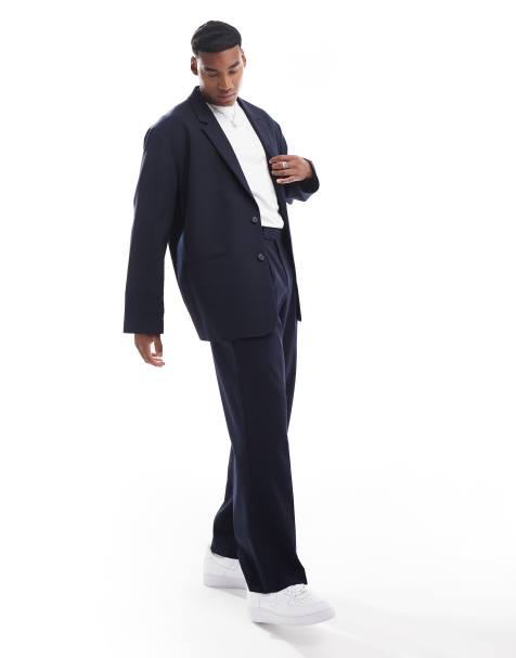 ASOS DESIGN - Oversized ruimvallende colbert in marineblauw - view 1