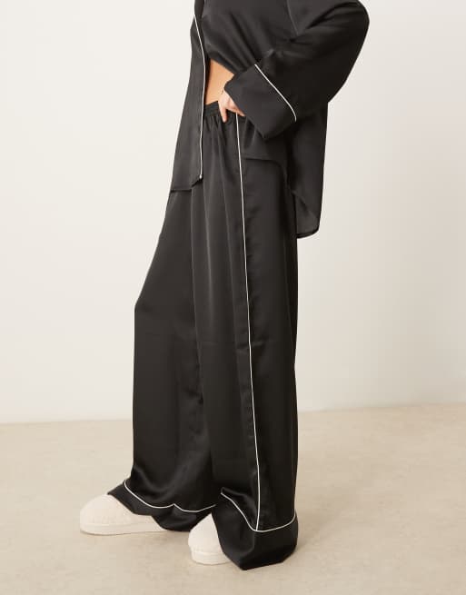 ASOS DESIGN oversized satin shirt & pants pajama set