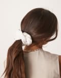 [ASOS DESIGN] ASOS DESIGN oversized scrunchie with organza detail in white No Size White