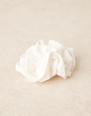 Asos Design Oversized Scrunchie With Organza Detail In White