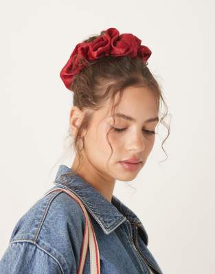 ASOS DESIGN OVERSIZED SCRUNCHIE WITH TEXTURED SATIN 