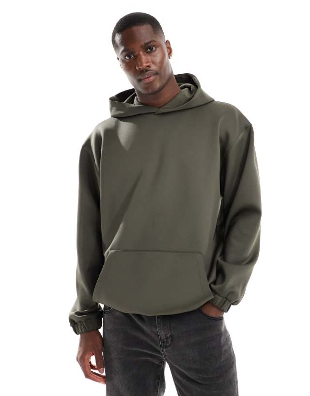 ASOS DESIGN - oversized scuba hoodie in khaki