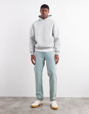 Asos Design Heavyweight Boxy Oversized Hoodie In Gray Heather In Gray