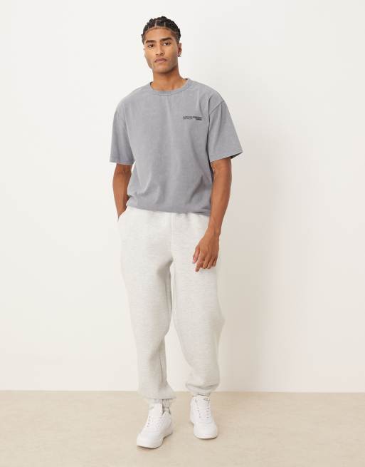 ASOS DESIGN oversized scuba-style fabric sweatpants in ice heather
