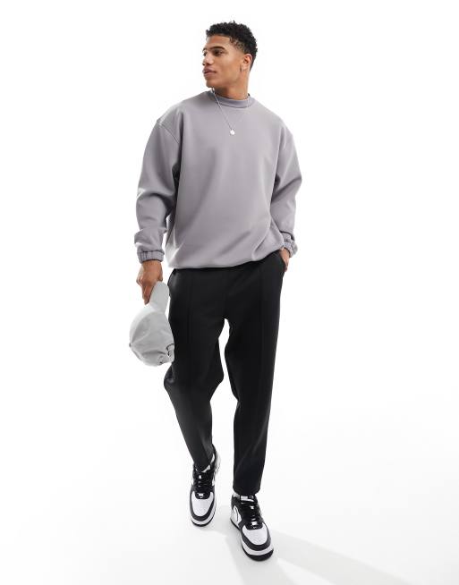 FhyzicsShops DESIGN oversized scuba sweatshirt in grey