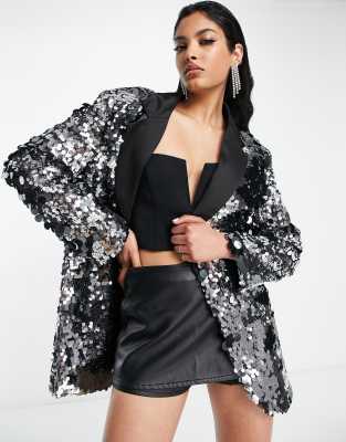 Oversized sequin clearance blazer