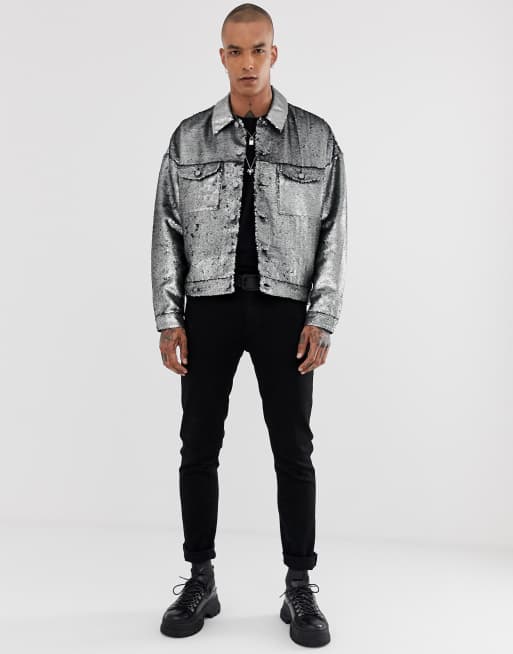 Silver sequin deals jacket mens