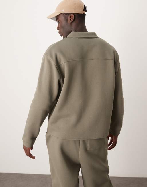ASOS DESIGN oversized shacket in khaki