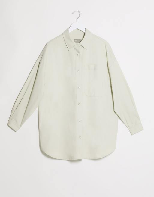 ASOS DESIGN oversized shacket in sage