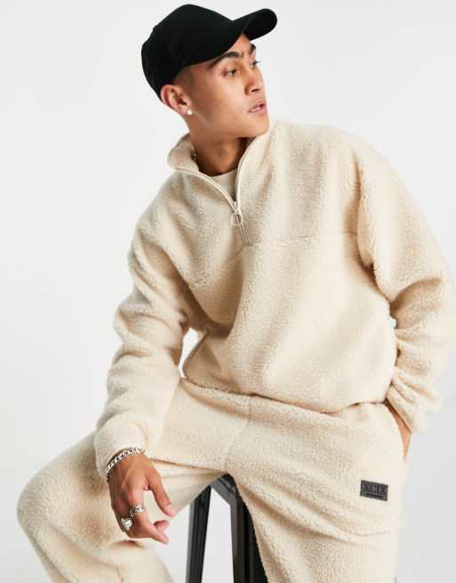 ASOS DESIGN oversized half zip sweatshirt in fleece