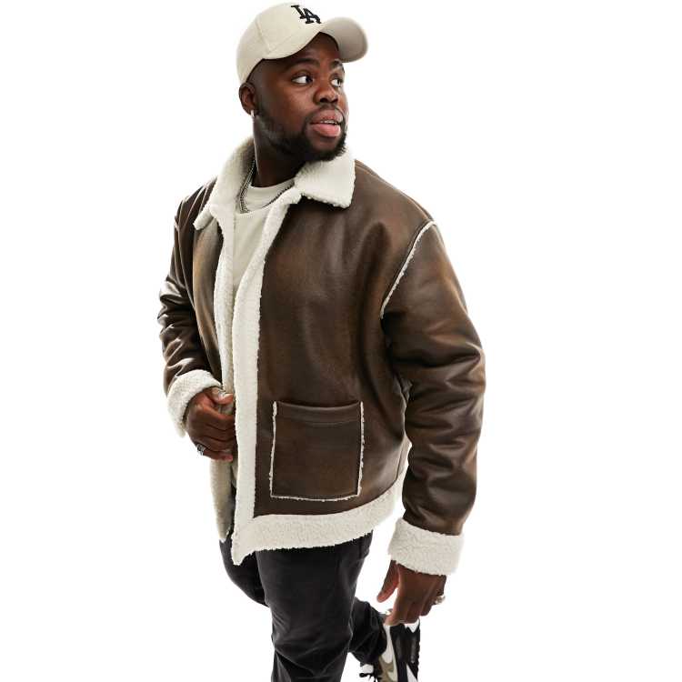 Shearling lined outlet jacket mens