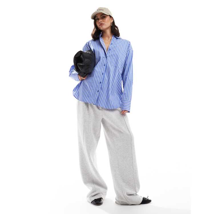 ASOS DESIGN oversized shirt blue & white stripe | ASOS