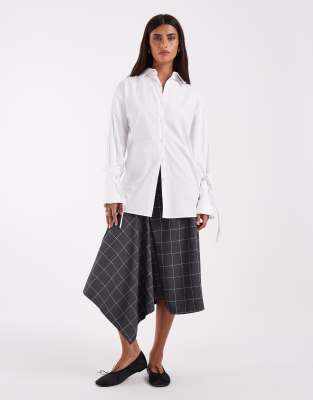 Asos Design Oversized Shirt Cuff Detail In Multi