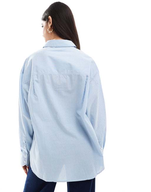 ASOS DESIGN oxford shirt in blue and white stripe