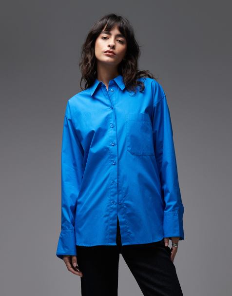 ASOS DESIGN oversized shirt in blue - view 1