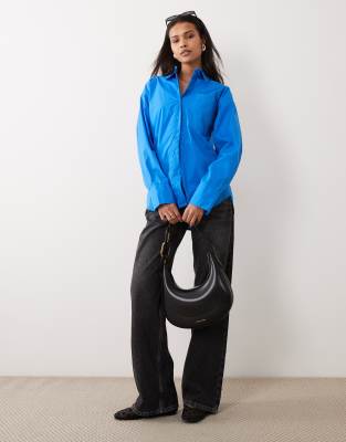Asos Design Oversized Shirt In Blue