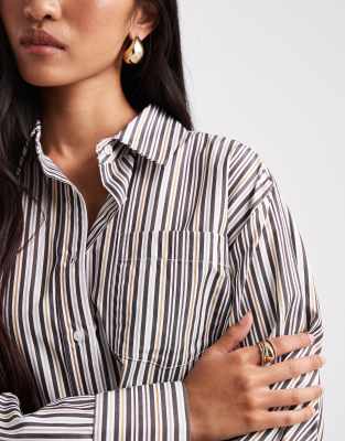 Asos Design Oversized Shirt In Multi