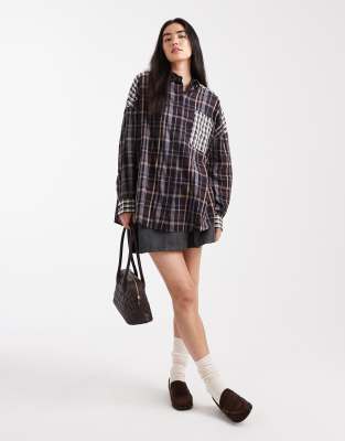 Asos Design Oversized Shirt In Multi