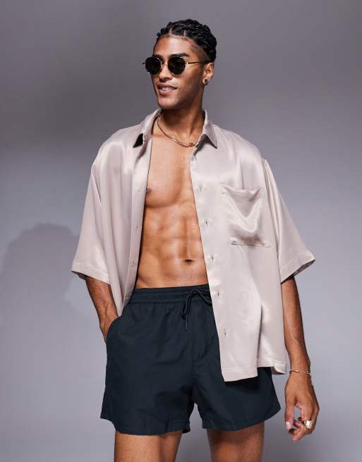 ASOS DESIGN oversized shirt in neutral